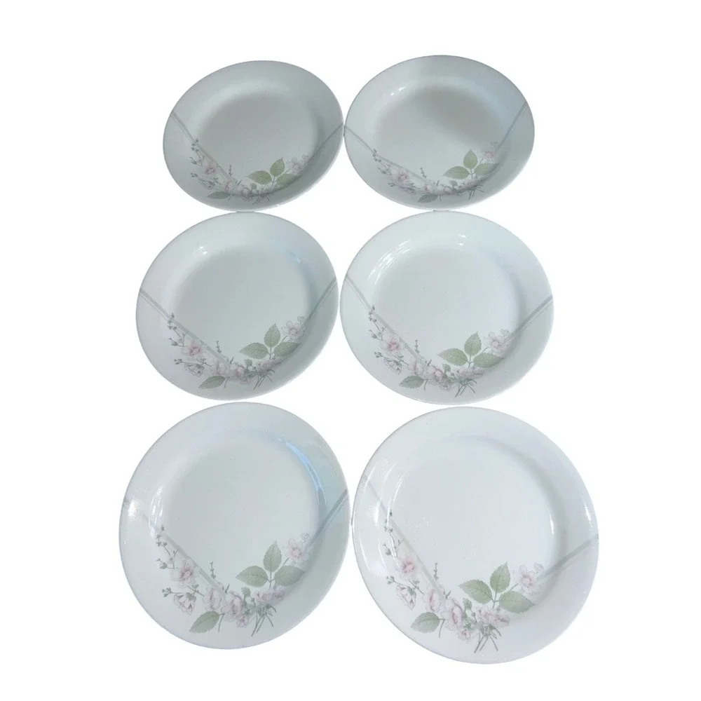 Corelle‎ Veranda Bread and Butter Plates Set of 6 Pink Floral 6.75 inch USA